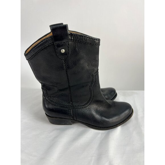 Fossil Women Black Leather Cowboy Western Festival Boots sz 7 - Picture 1 of 8